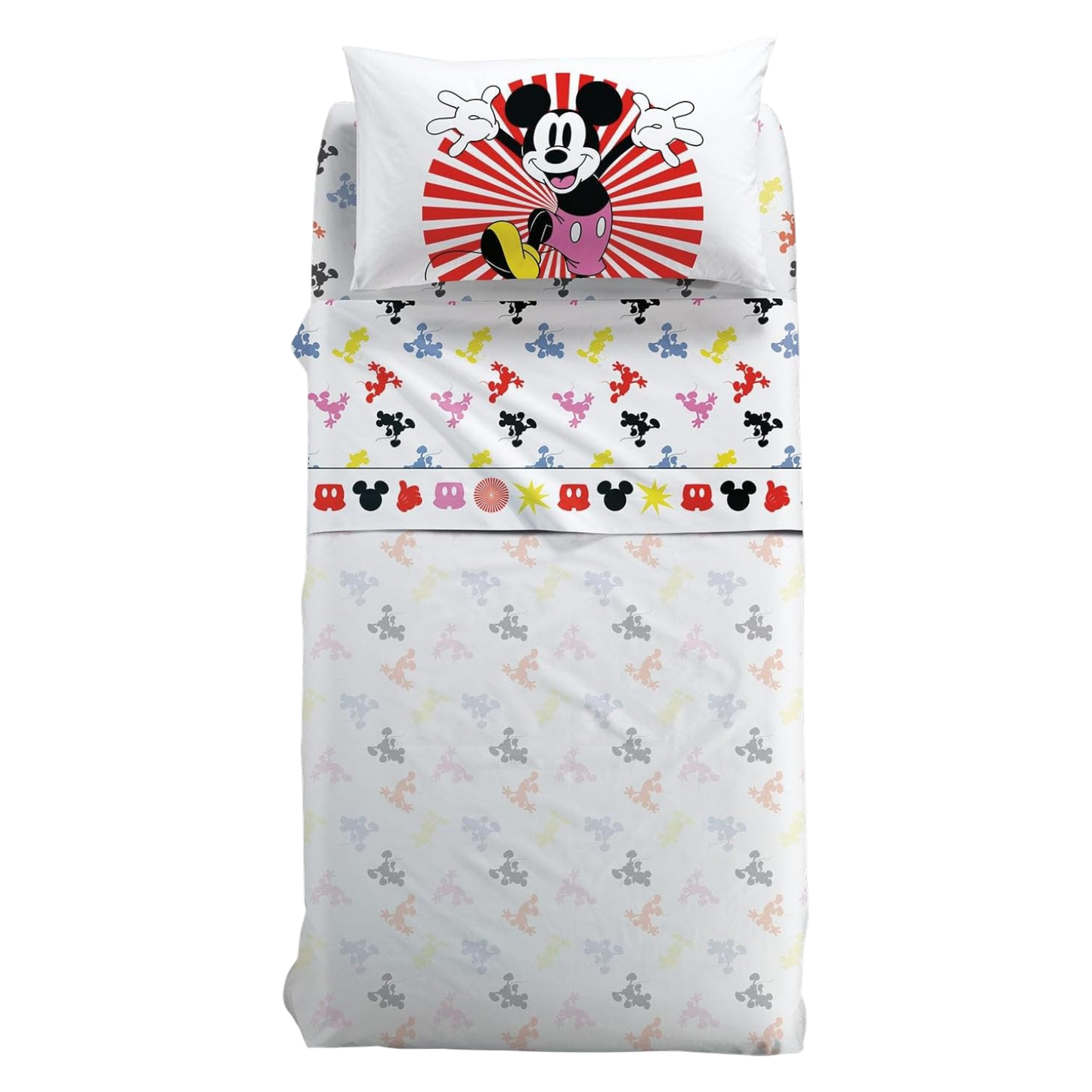 Completo Lenzuola Singolo Mickey Fantasy Caleffi in cotone