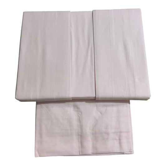 Completo lenzuola 2 posti Gioia Neìth in 100% puro cotone 144 TC tinta unita con sotto con angoli e federe a 3 volants