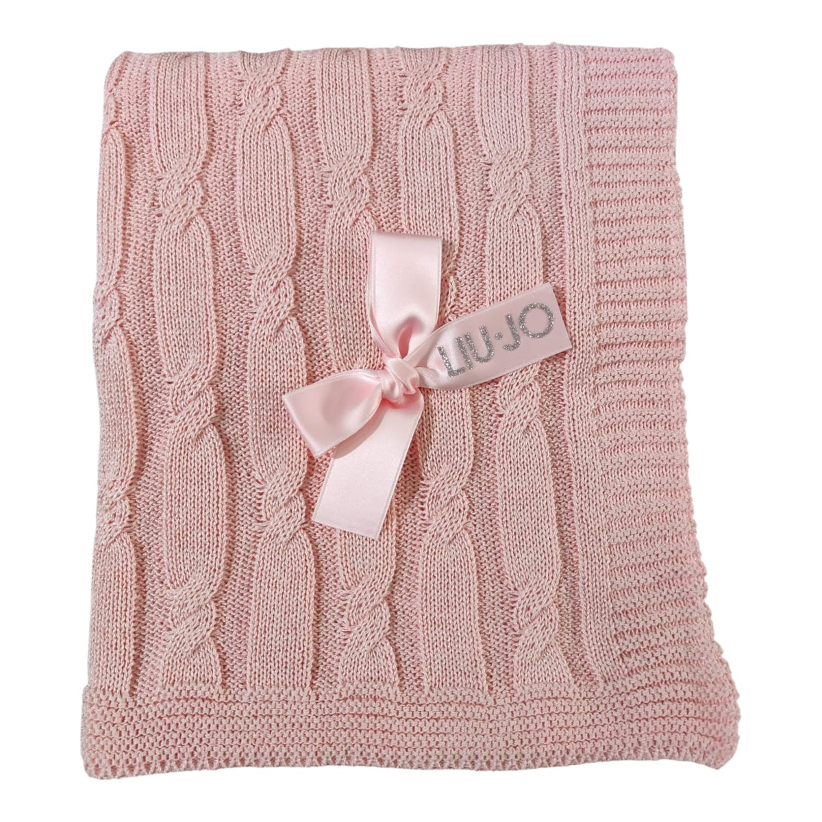 Copertina culla Nastrini BL492C Liu Jo in cotone morbida ed elegante per neonato