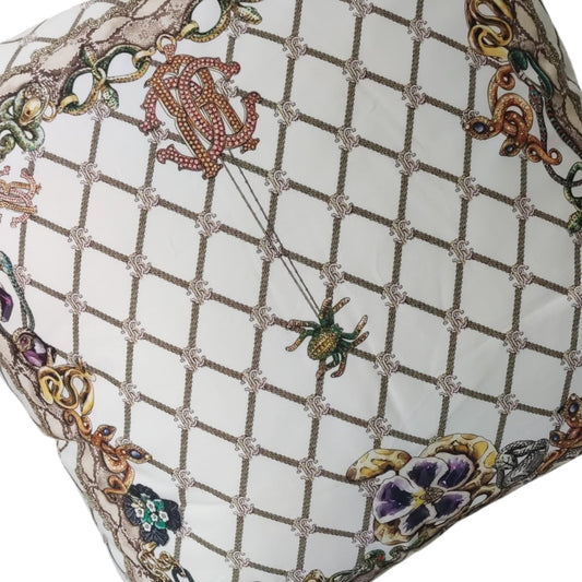 Cuscino arredo 60x60 Spider Roberto Cavalli in raso elegante design lusso decorazione casa raffinata
