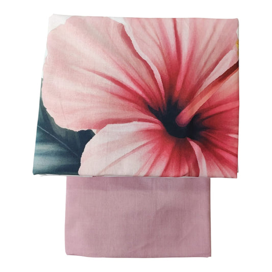 Completo lenzuola effetto copriletto Ibisco Biancaluna matrimoniale elegante coordinato letto biancheria casa di qualità