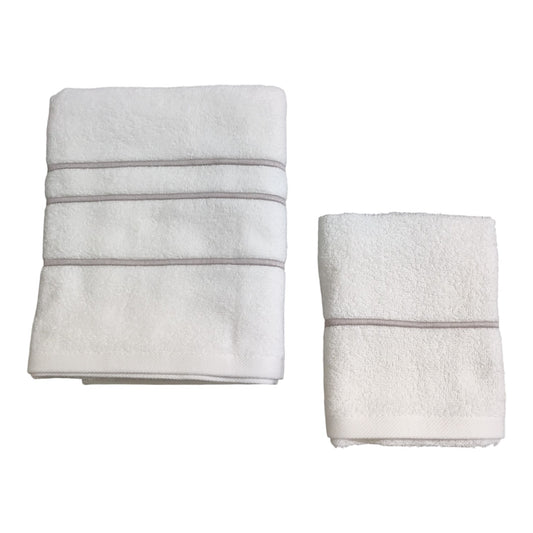 Set 1 asciugamano e 1 ospite Atos Opera Prima in spugna 100% cotone morbida e assorbente per il bagno