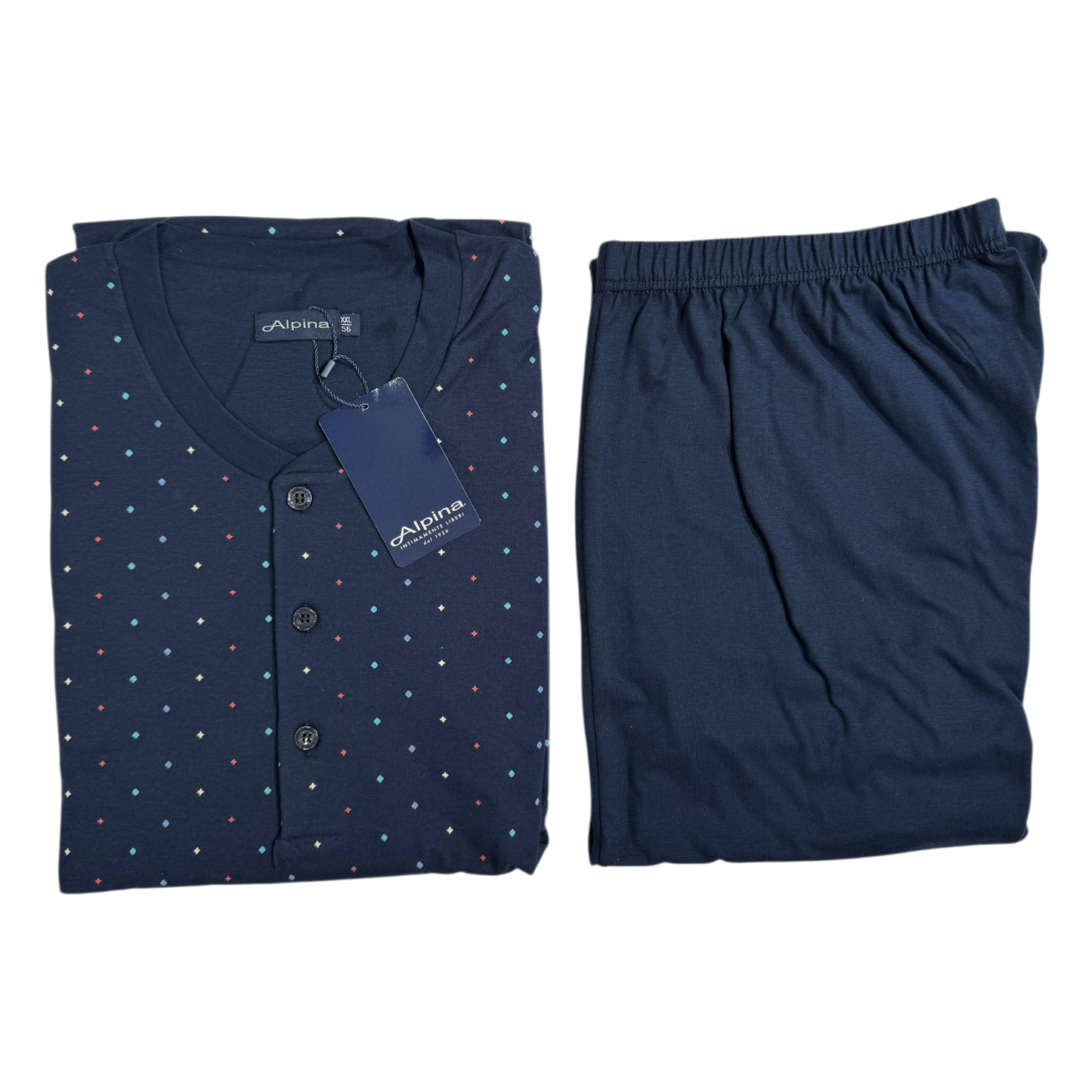 Pigiama Uomo Estivo Cravat.Blu Alpina 1926