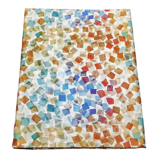 Lenzuola matrimoniali moderne Folata Tag House blu con fantasia a quadrati multicolore