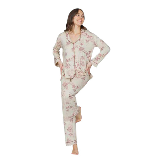 Pigiama donna Fida Lingerie I2709 in viscosa modello aperto indossato