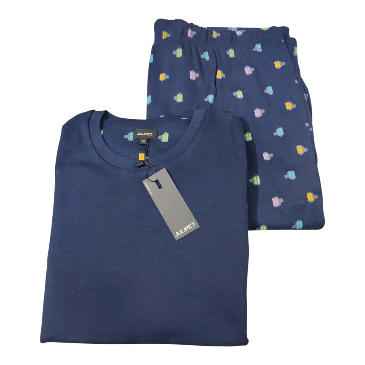 Pigiama uomo Julipet Velletri con maglia girocollo e pantalone fantasia Rullini