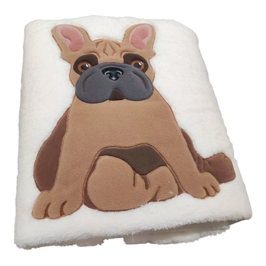 Plaid Maryplaid 150x180 cm ripiegato con applicazione bulldog