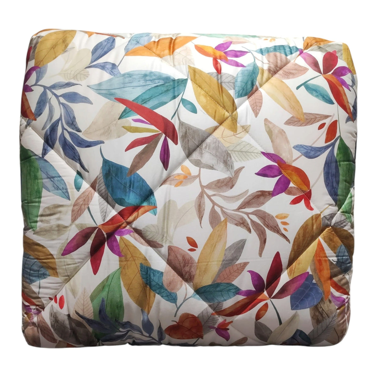 Trapunta matrimoniale Nature Tag House multicolor 260x270 cm con stampa a foglie e trapuntatura diagonale