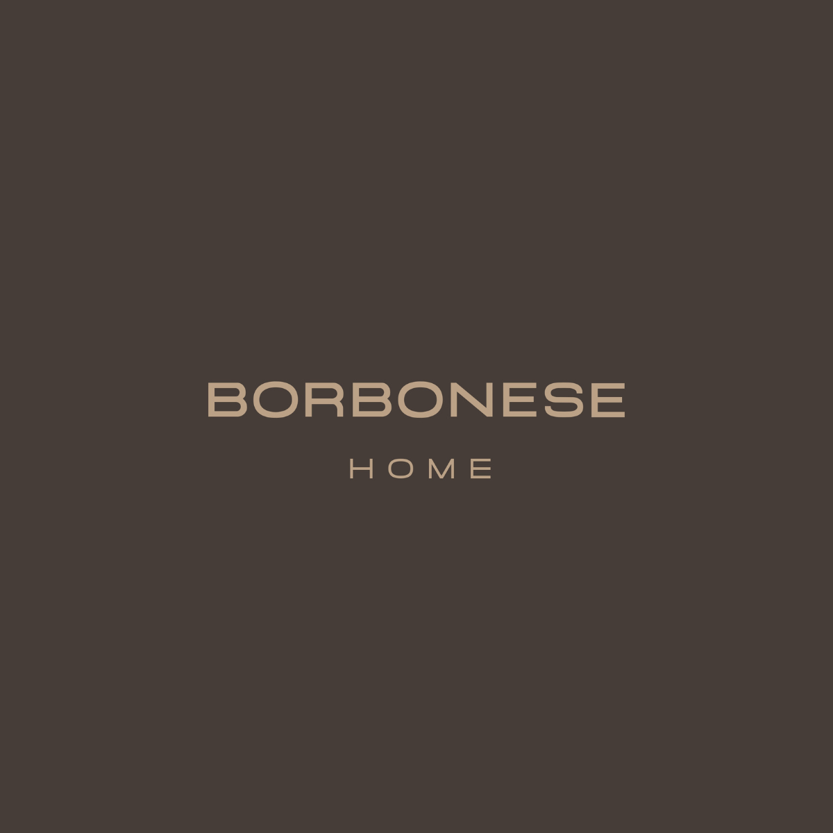 Logo ufficiale Borbonese Home su sfondo marrone, marchio della collezione casa