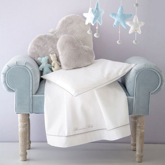 Completo Lenzuola Lettino Baby Blu Blumarine