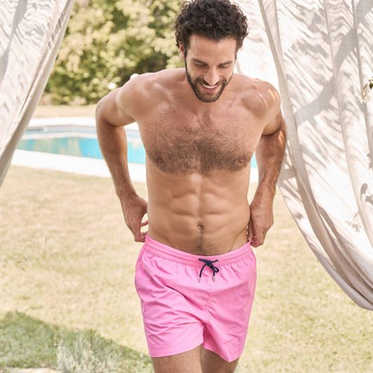 Boxer mare in leggera microfibra rosa, con dettagli in contrasto JIB209-107-S Julipet