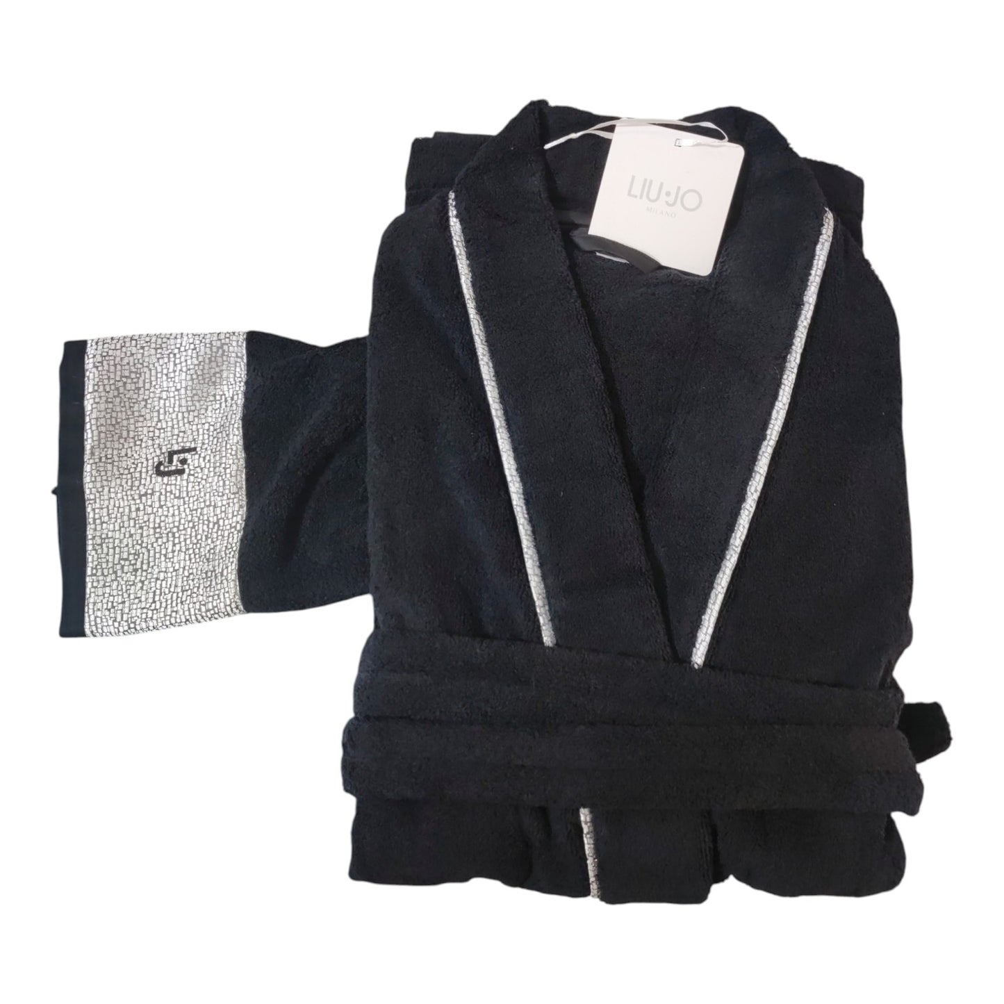 Accappatoio kimono senza cappuccio Serie 1 LB0169 Liu Jo Casa elegante con dettagli decorativi e cintura in vita