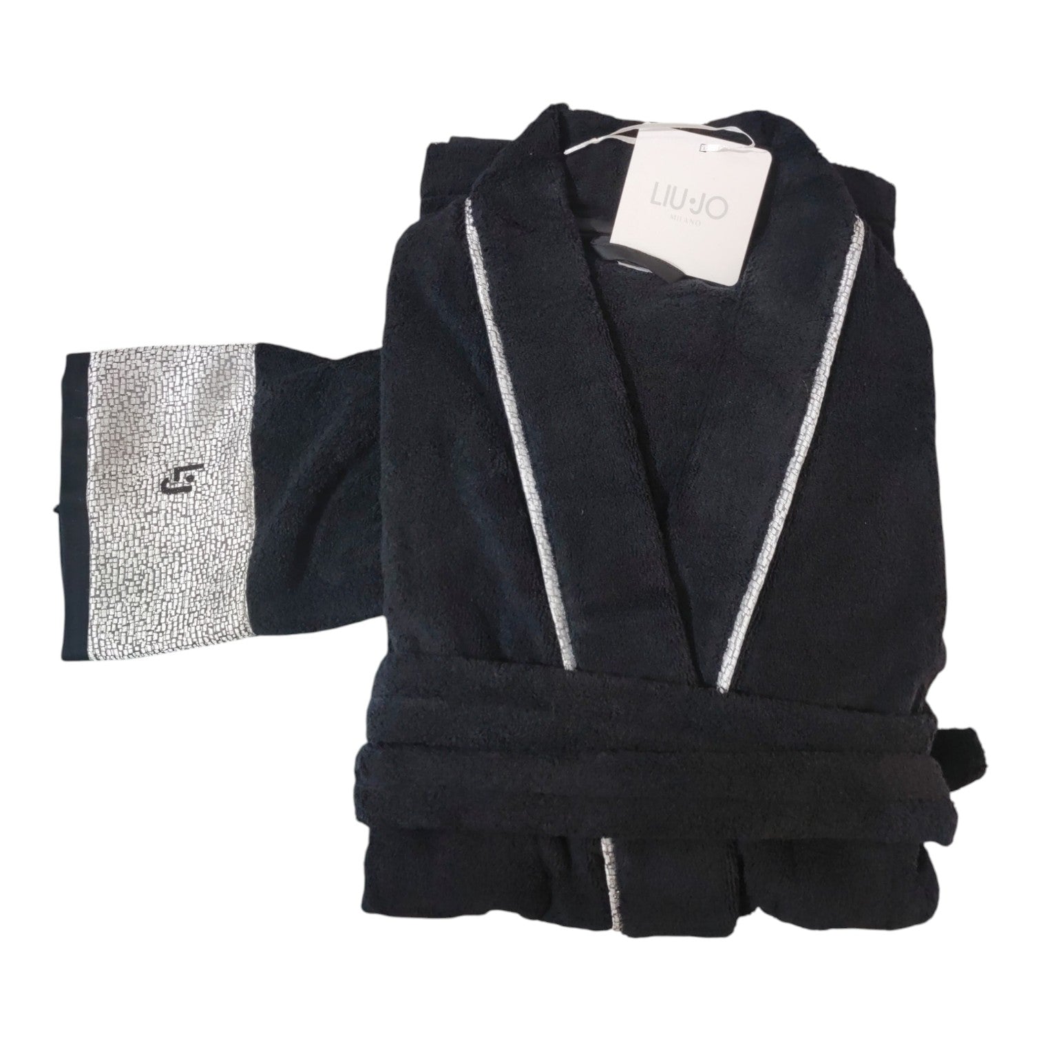 Accappatoio kimono senza cappuccio Serie 1 LB0169 Liu Jo Casa elegante con dettagli decorativi e cintura in vita