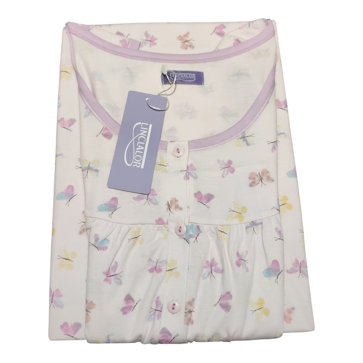 Camicia da Notte Donna Linclalor LS175389 Serafino Fantasia Farfalle