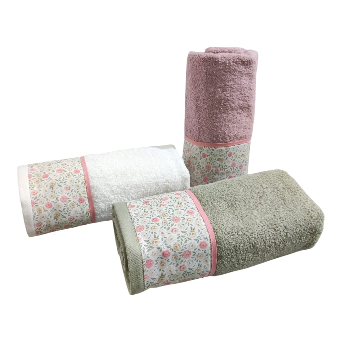 Completo 3 asciugamani e 3 ospiti Victoria Opera Prima in spugna 100% cotone per bagno elegante