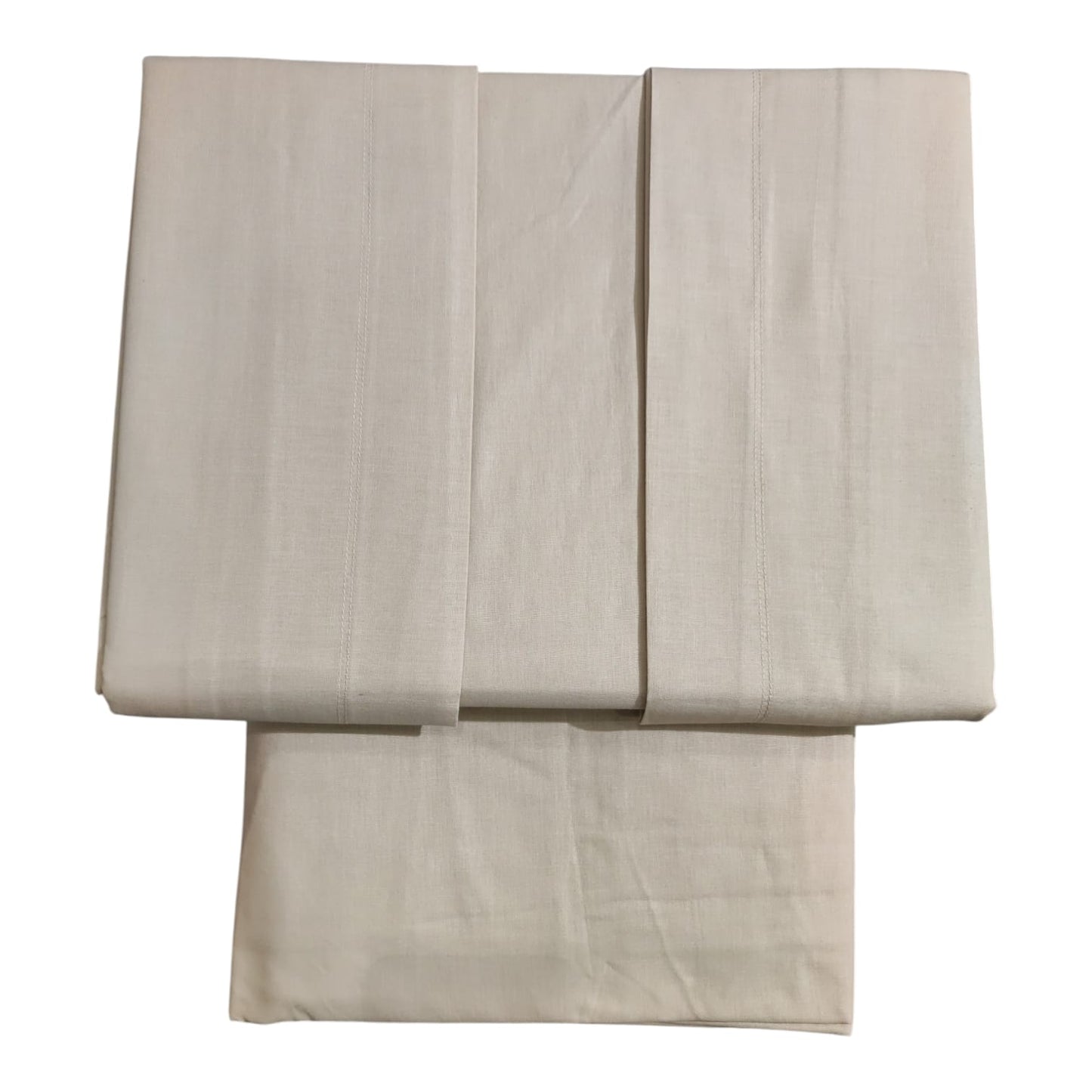 Completo lenzuola 2 posti Gioia Neìth in 100% puro cotone 144 TC tinta unita con sotto con angoli e federe a 3 volants