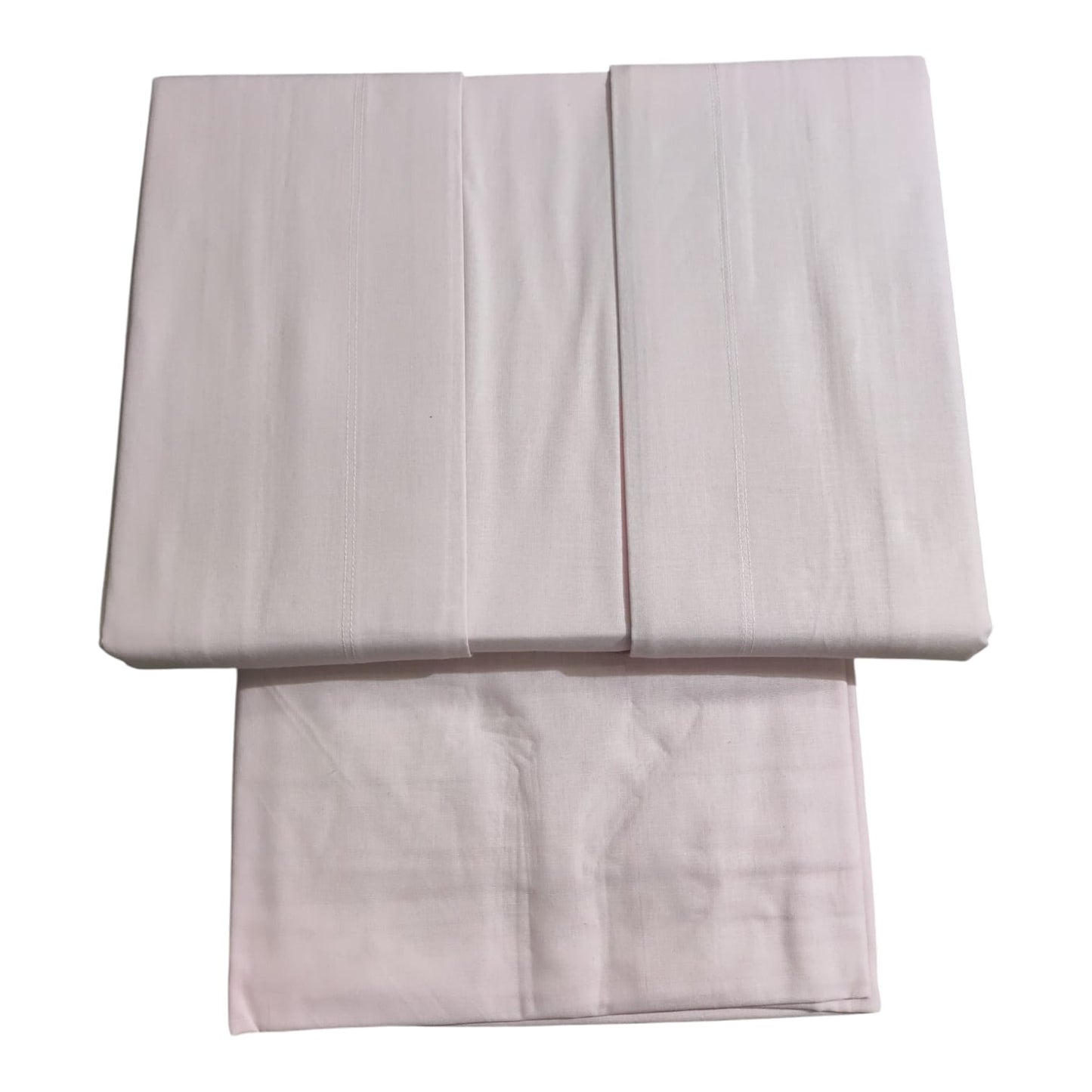 Completo lenzuola 2 posti Gioia Neìth in 100% puro cotone 144 TC tinta unita con sotto con angoli e federe a 3 volants