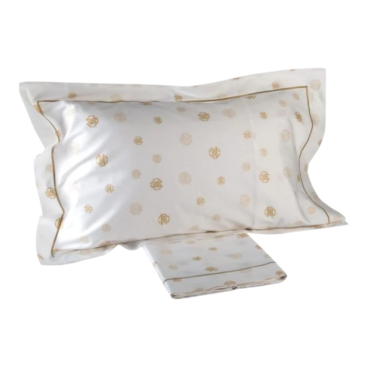Completo lenzuola 2 posti Jewel Monogram Roberto Cavalli con sopra 250x290, sotto con angoli 175x205 e 2 federe 50x80