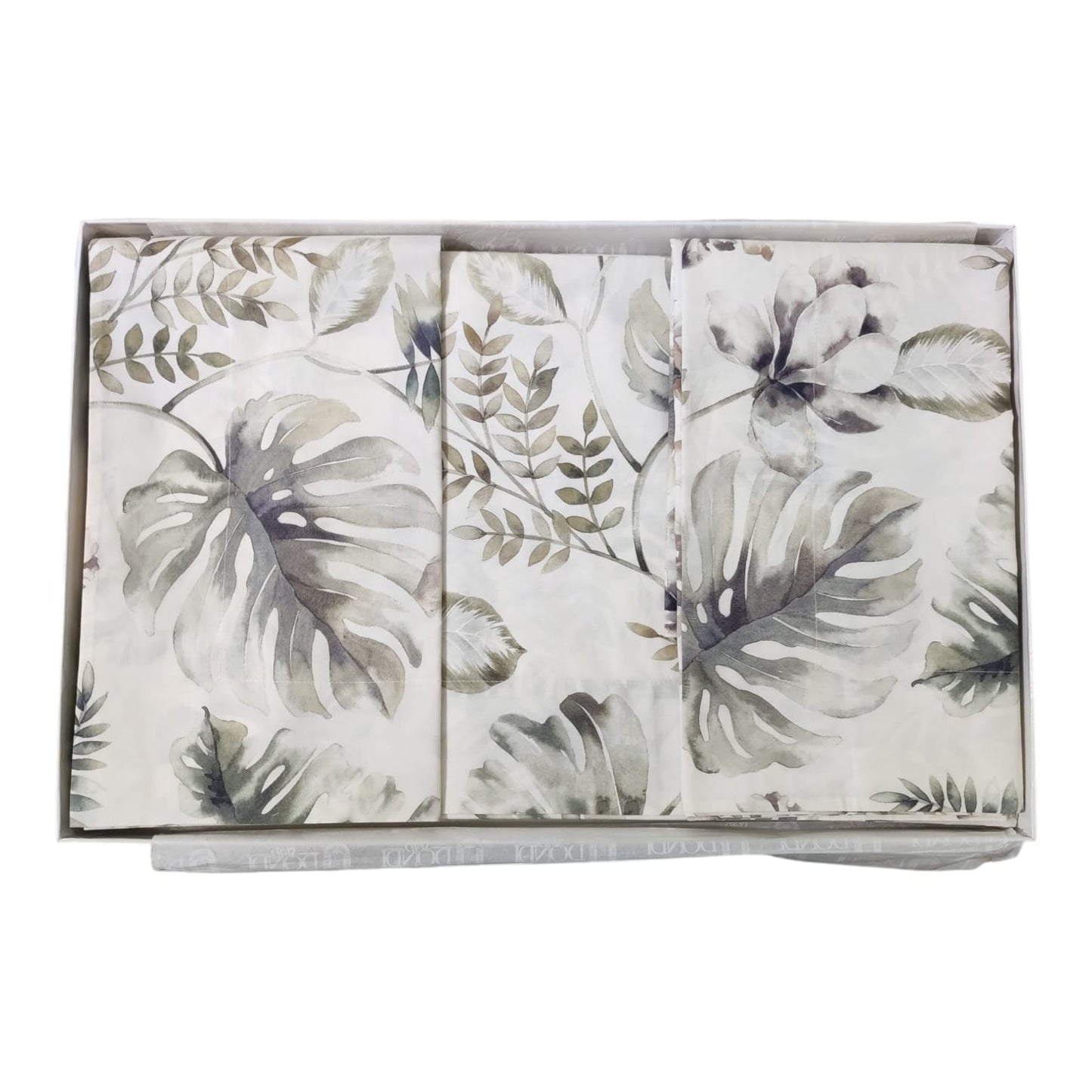 Completo lenzuola 2 posti Polinesia Svad Dondi matrimoniale con lenzuolo sopra 250x290 e sotto con angoli colore Giungla
