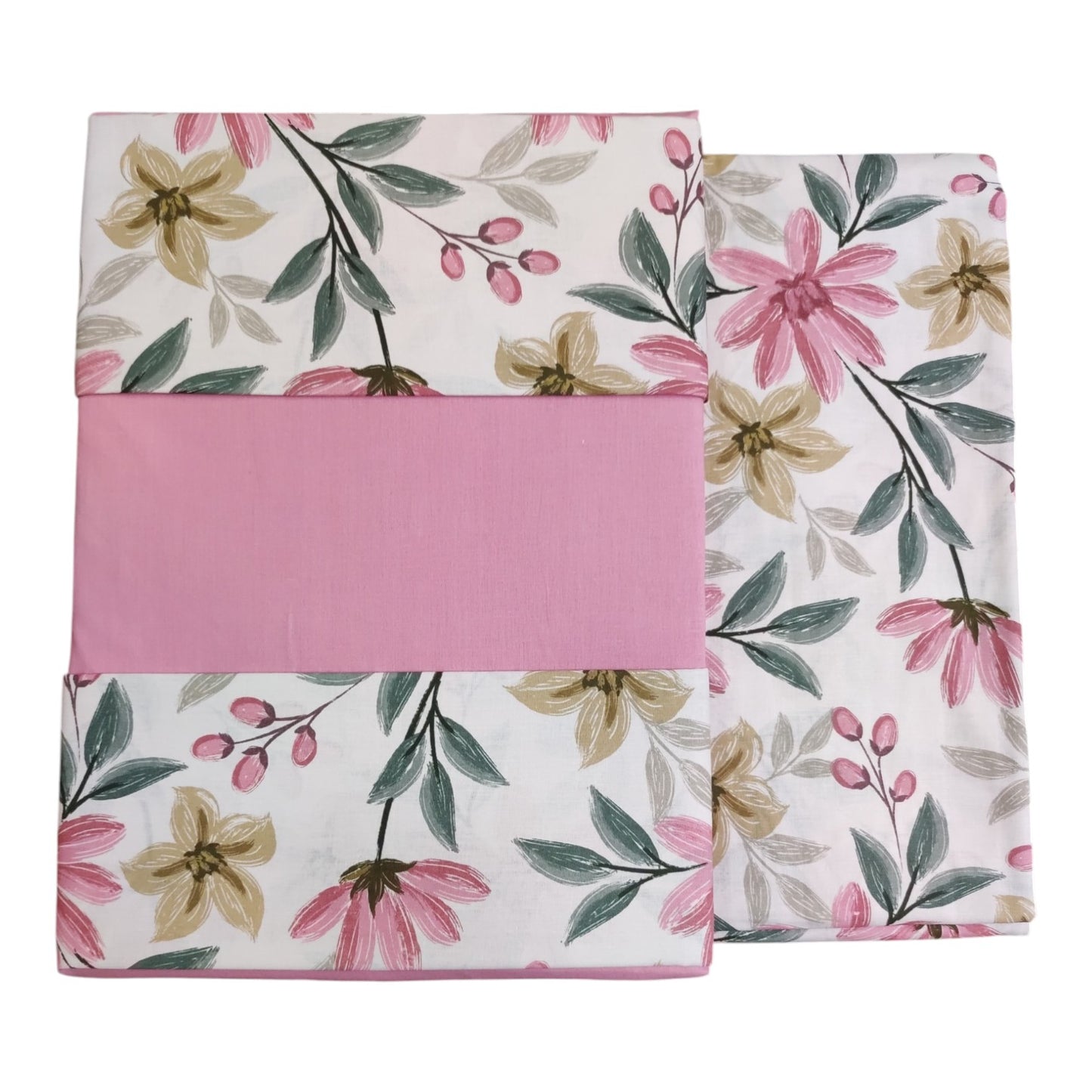 Completo Lenzuola 2 Posti Sia Daylight colore cipria in cotone con fantasia floreale
