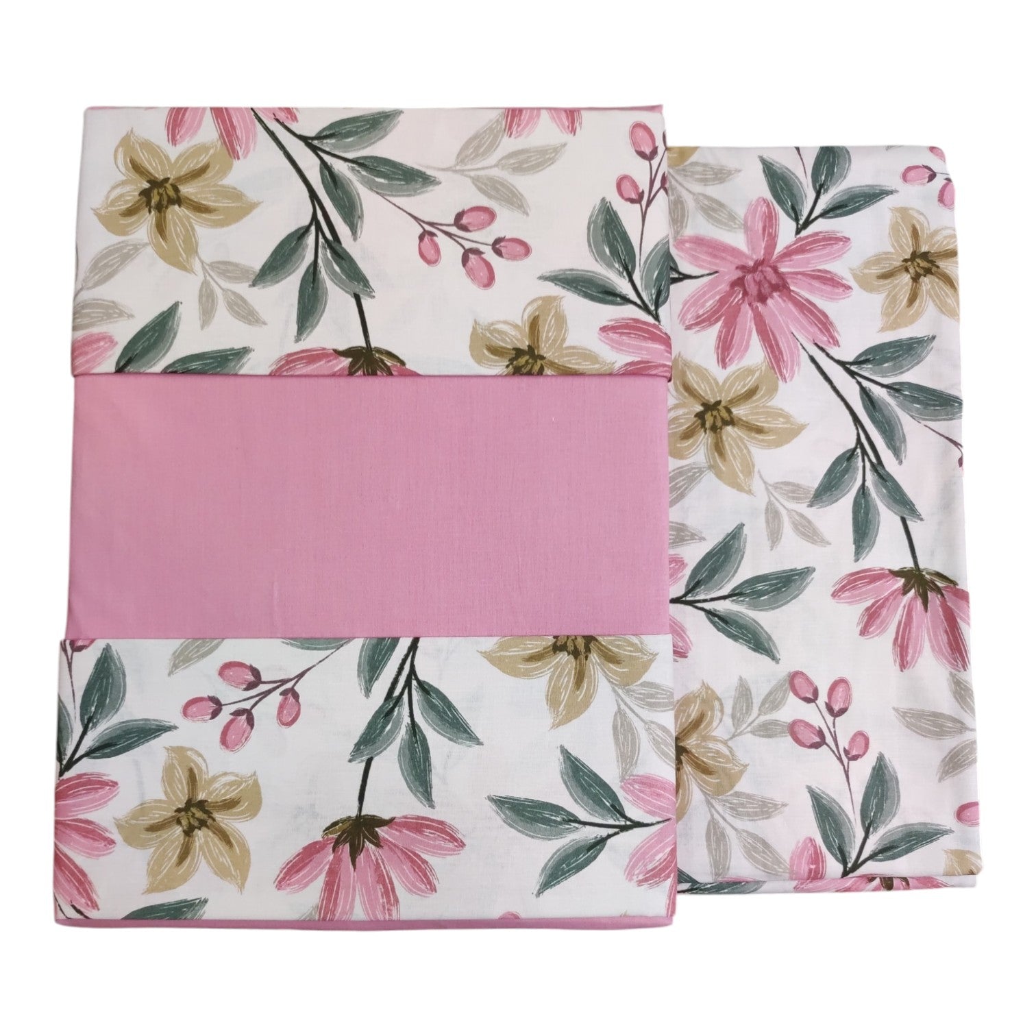 Completo Lenzuola 2 Posti Sia Daylight colore cipria in cotone con fantasia floreale