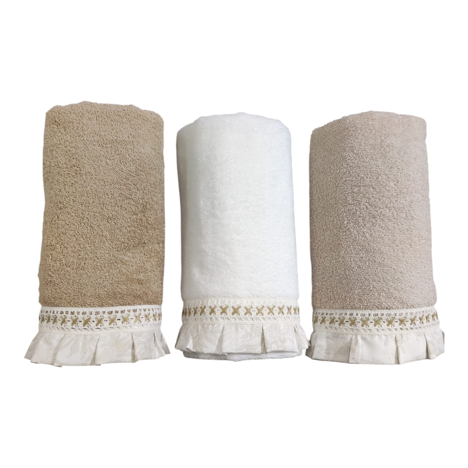 Completo 3 asciugamani e 3 ospiti Scalea Opera Prima set bagno elegante e coordinato