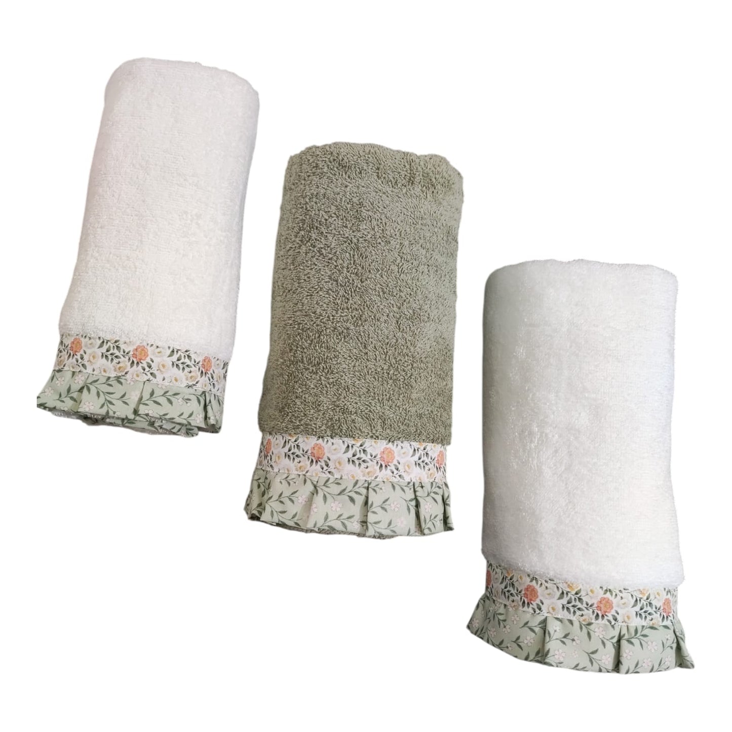 Completo 3 asciugamani e 3 ospiti WildFlower Opera Prima set bagno elegante e coordinato