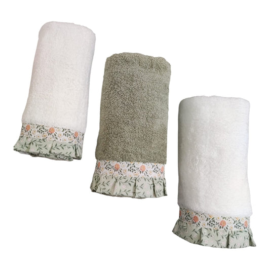 Completo 3 asciugamani e 3 ospiti WildFlower Opera Prima set bagno elegante e coordinato