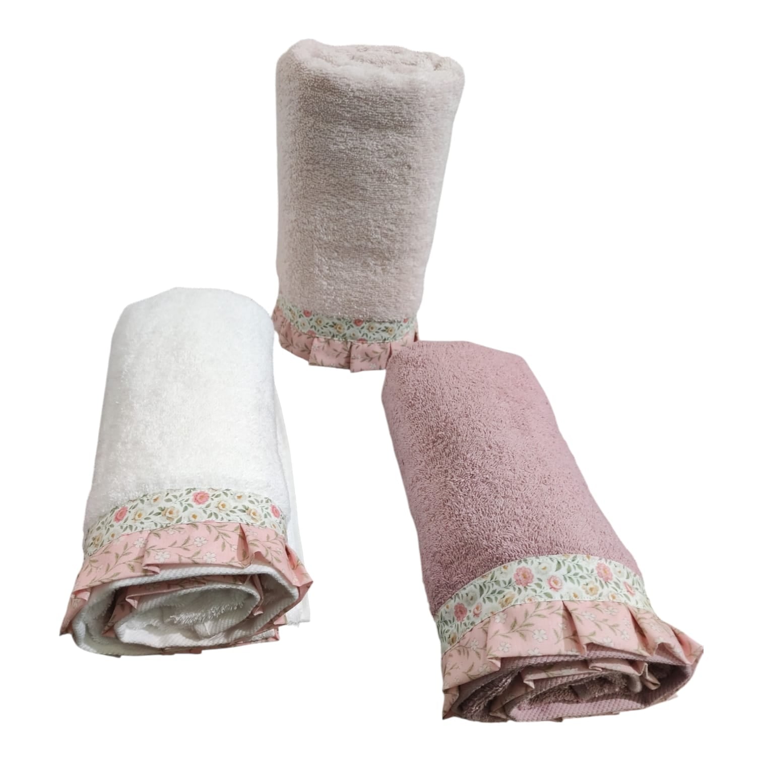 Completo 3 asciugamani e 3 ospiti WildFlower Opera Prima set bagno elegante e coordinato