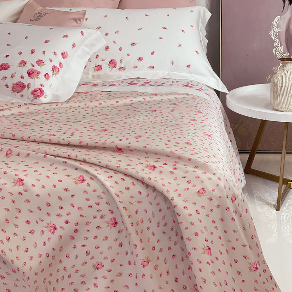 Lenzuolo 2 posti effetto copriletto Sogno Blumarine matrimoniale con sopra 250x290 e sotto con angoli