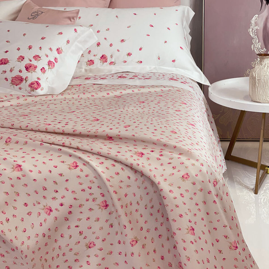 Lenzuolo 2 posti effetto copriletto Sogno Blumarine matrimoniale con sopra 250x290 e sotto con angoli