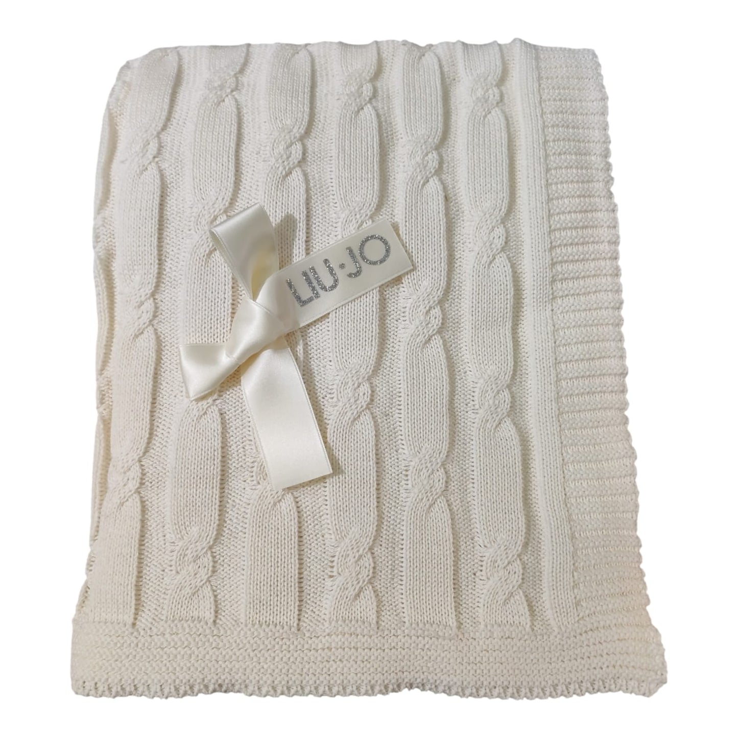 Copertina culla Nastrini BL492C Liu Jo in cotone morbida ed elegante per neonato