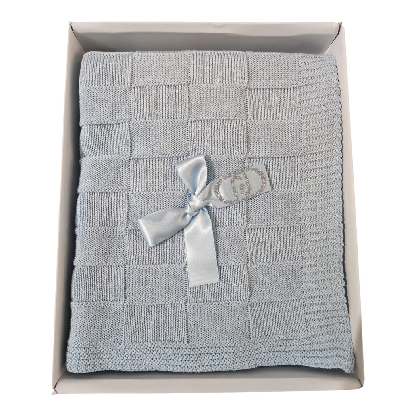 Copertina scialletto culla passeggino Quadrati BL593B Liu Jo in cotone morbida ed elegante per neonato