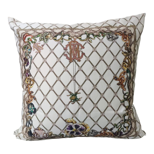 Cuscino arredo 60x60 Spider Roberto Cavalli in raso elegante design lusso decorazione casa raffinata