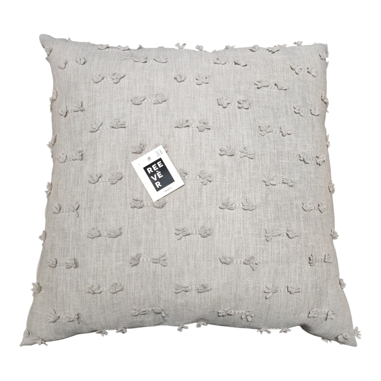 Cuscino Arredo Cora 50x50 Reevèr quadrato con texture materica e piccoli dettagli decorativi in rilievo per divano, letto e poltrona