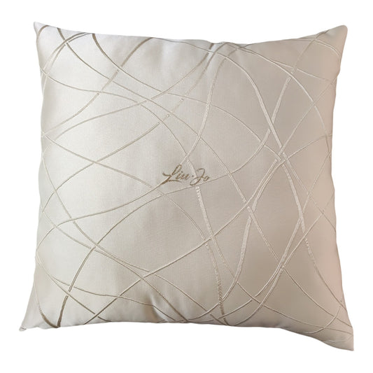Cuscino arredo Insieme LL2916 Liu Jo 40x40 con linee ricamate decorative e logo centrale