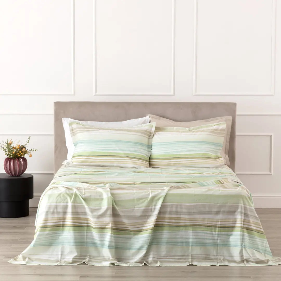 Completo Lenzuolo Copriletto 1 Posto Lushana Riviera Percalle