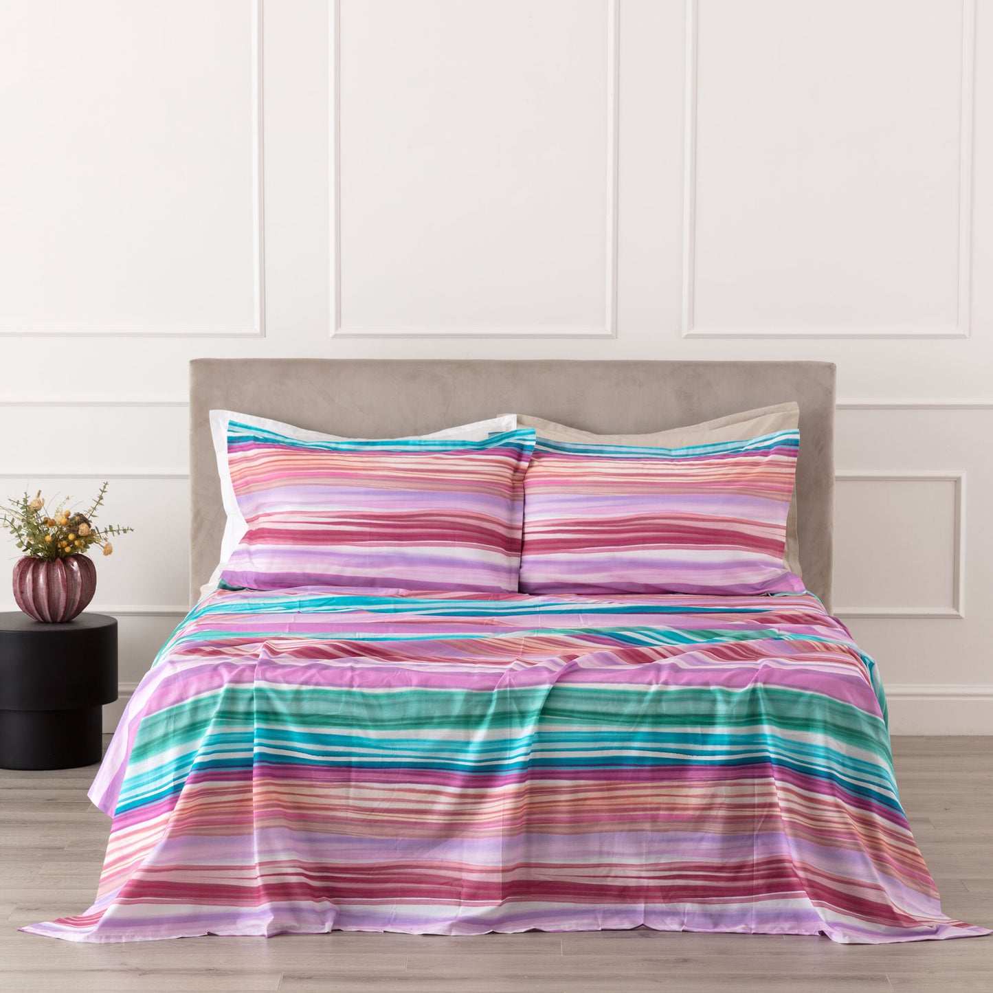 Completo Lenzuolo Copriletto 1 Posto Lushana Riviera Percalle