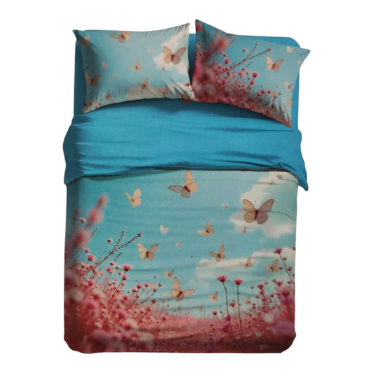 Lenzuola effetto copriletto matrimoniali Butterfly Biancaluna eleganti coordinato letto biancheria casa di qualità