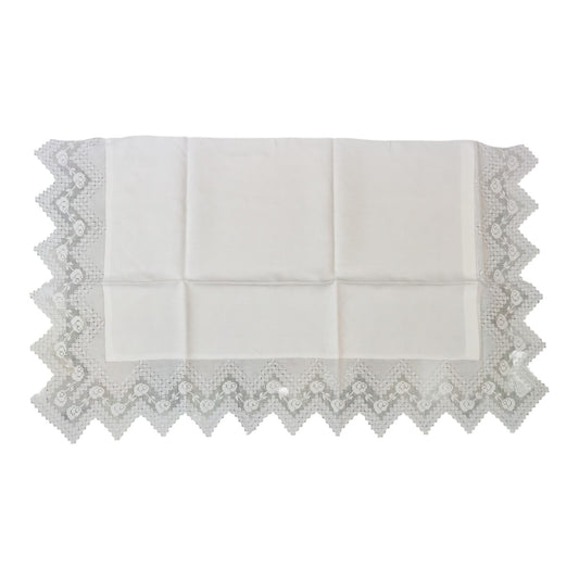 Parure Letto Matrimoniale in Puro Lino Bellora modello LZ0229 Broderie con raffinata lavorazione Sfilato Panetta