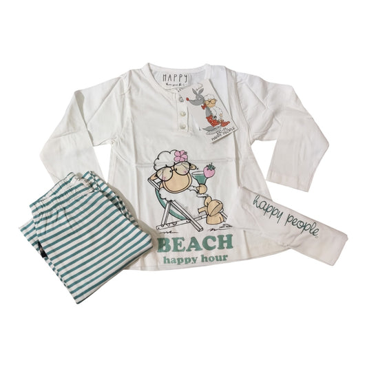 Pigiama Bambina e Ragazza H4884 Happy People estivo