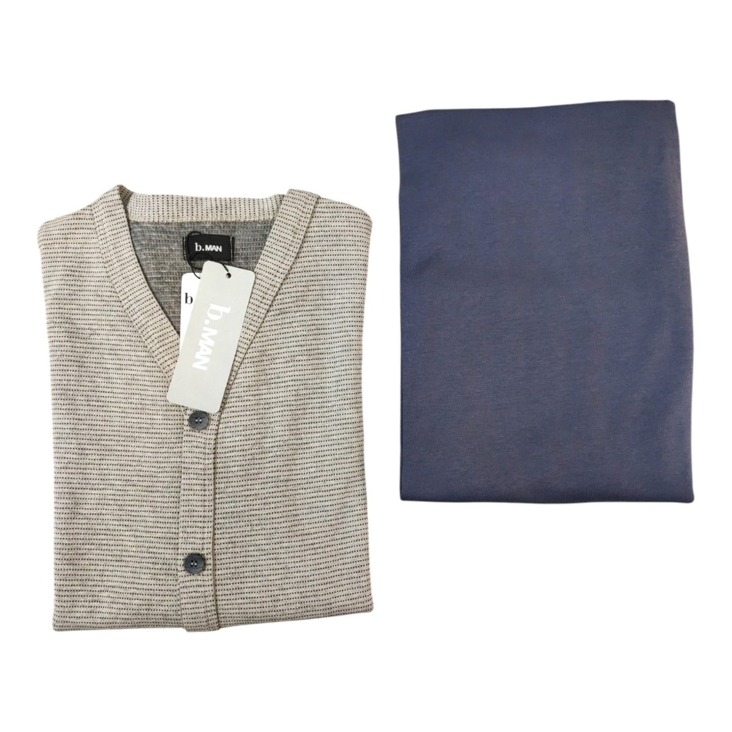 Pigiama uomo b.man LR877122 aperto in caldo cotone invernale