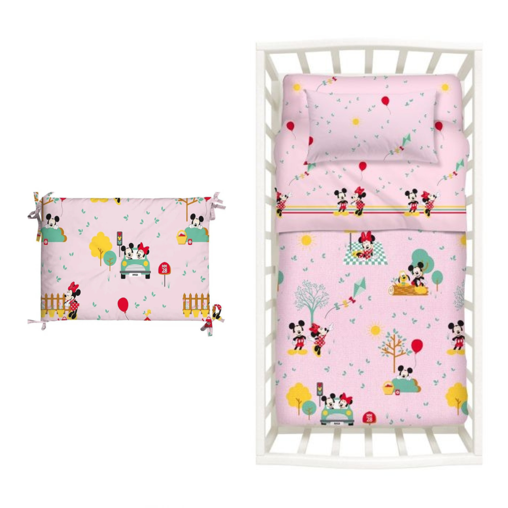 Trapunta Lettino Disney Minnie & Mickey Set Trapunta + Paracolpi Caleffi