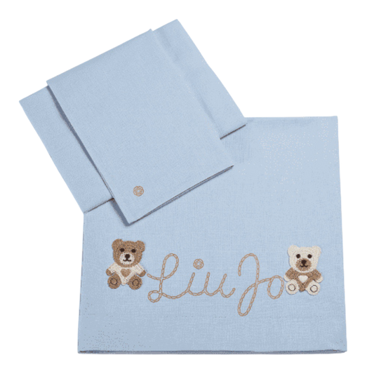 Completo Lenzuola Culla Bear Liu Jo Azzurro