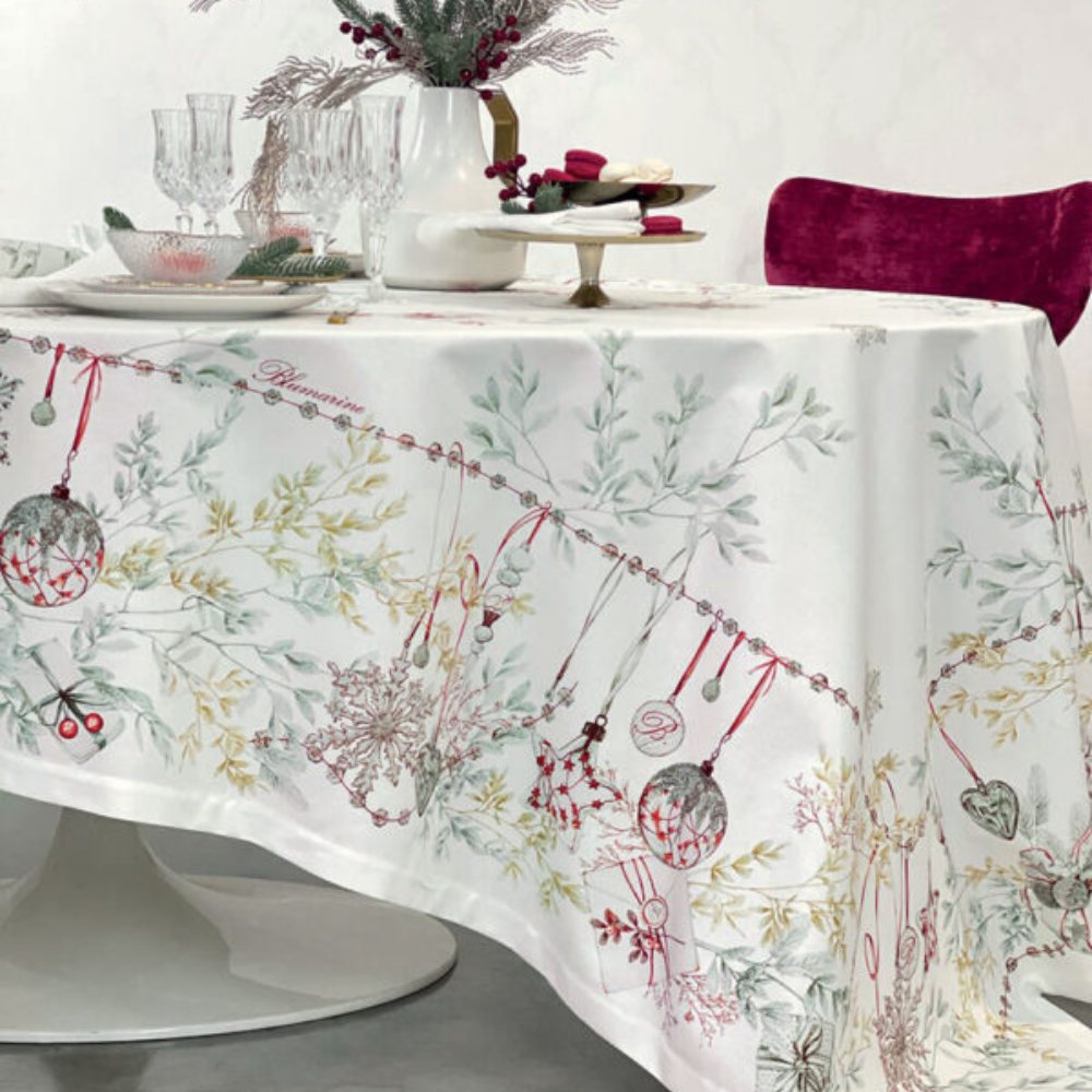 Tovaglia Blumarine 170x360 Bianco Natale Blumarine