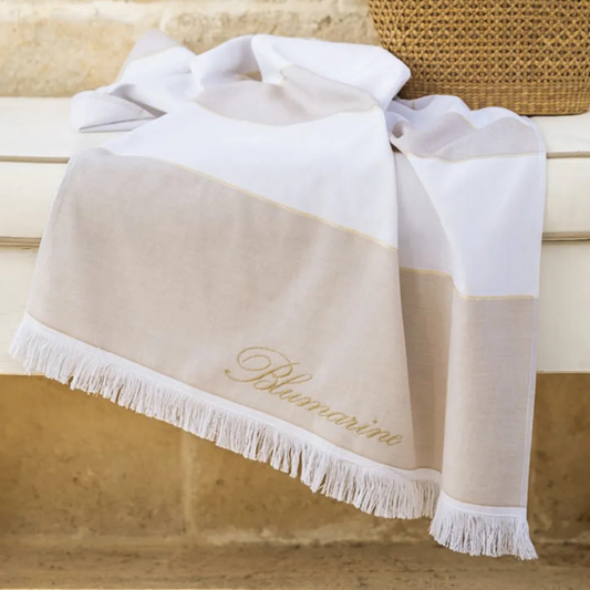 Telo mare fouta Golfo con righe e logo Blumarine