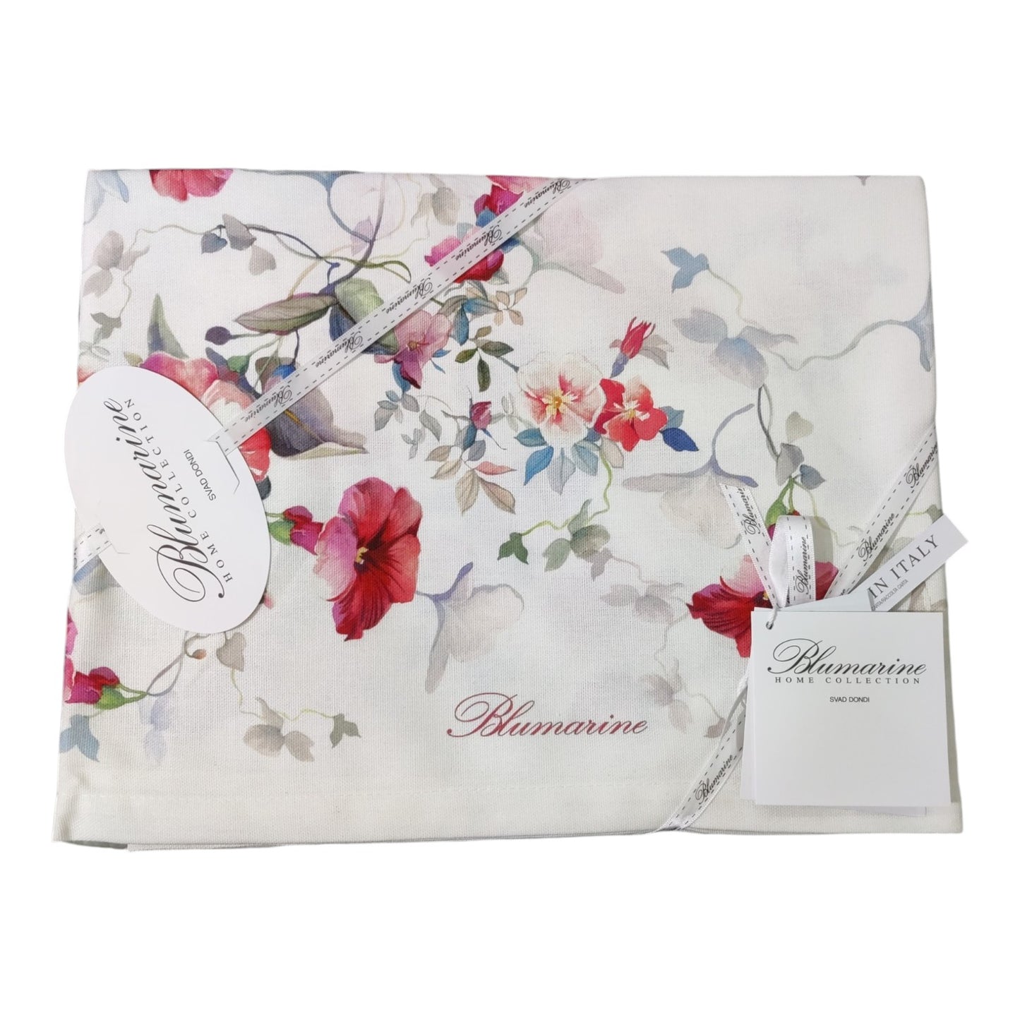 Runner Campanula Blumarine Home 50x150 in panama 100% cotone con stampa piazzata e trattamento antimacchia