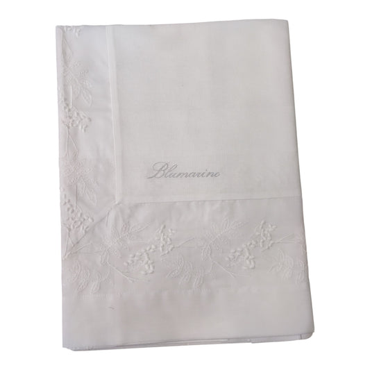 Copritavolo Cerimonia 90x90 Blumarine Home con inserti in organza e logo Blumarine ricamato