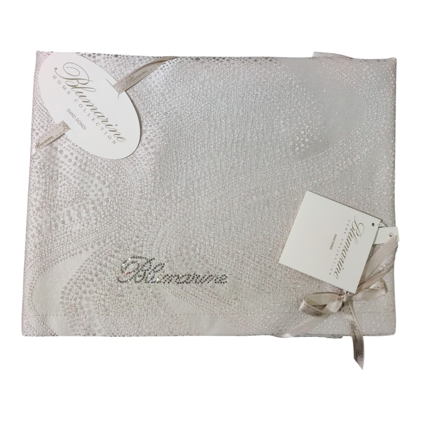Runner 50x150 Crystelle Blumarine Home in tessuto jacquard con logo Blumarine in cristalli Made in Italy