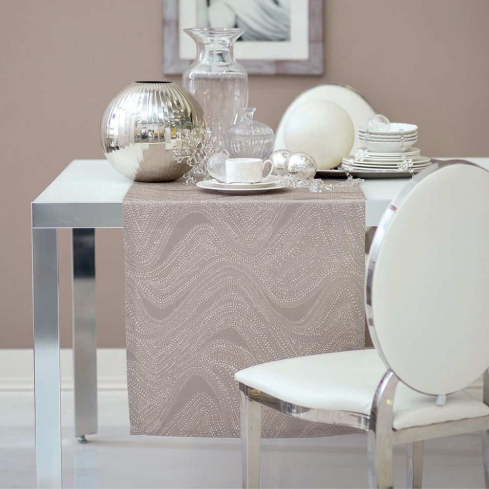 Runner 50x150 Crystelle Blumarine Home in tessuto jacquard con logo Blumarine in cristalli Made in Italy